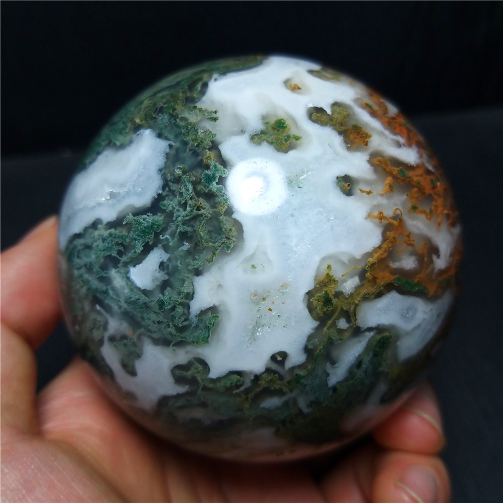 RARE 620.4G Natural Polished Colorful Agate stone Ball Healing Madagascar A419