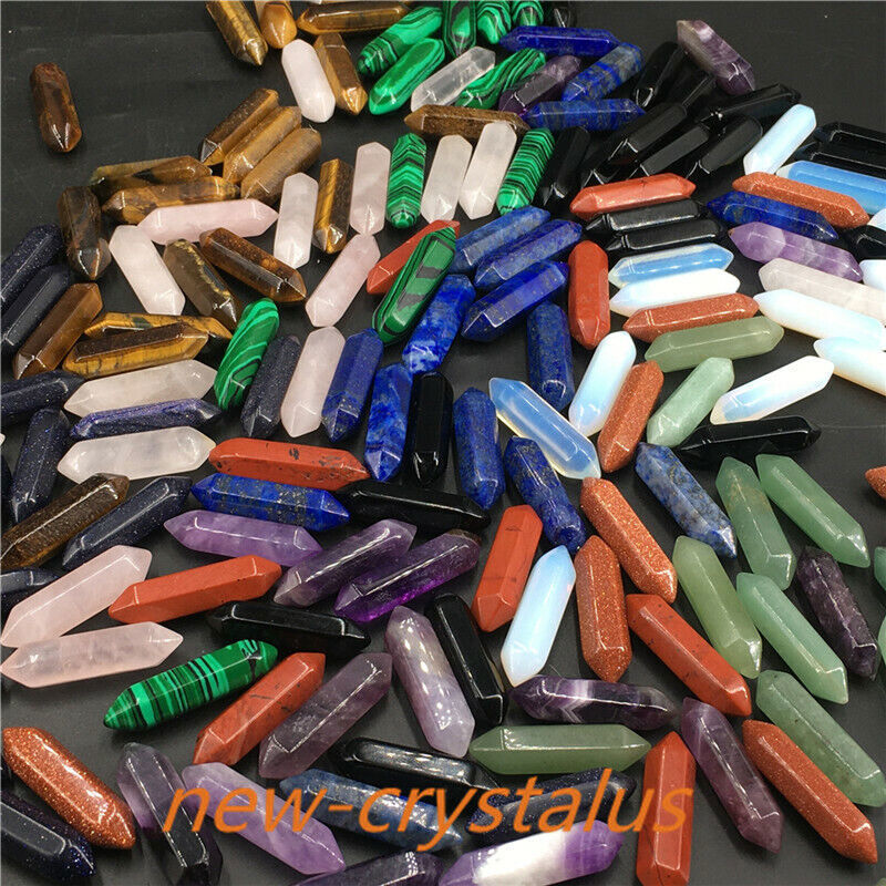 Wholesale! A Lot Natural Obelisk Quartz Crystal Wand Double Point Reiki Healing