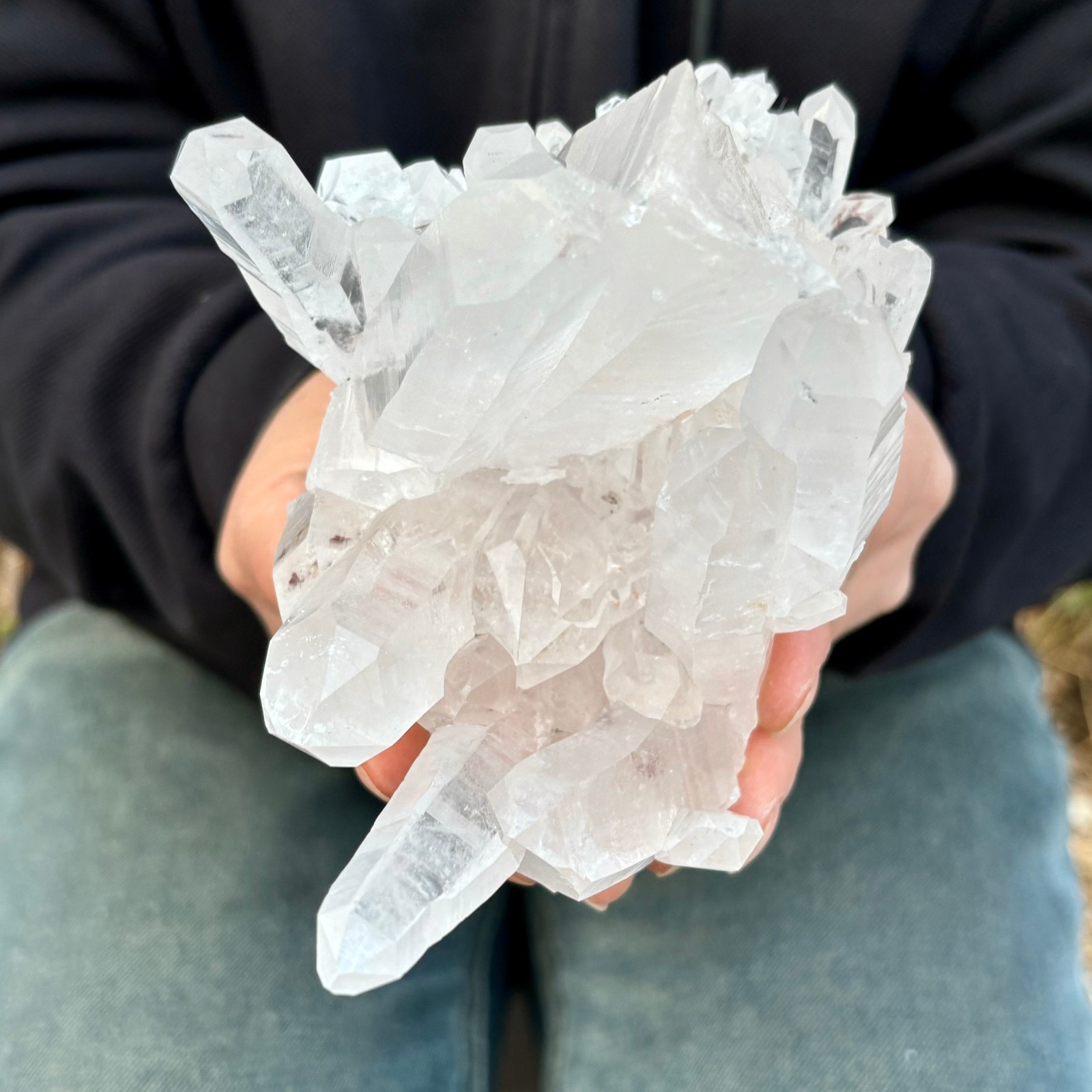 1.73LB A+++Natural white Crystal Himalayan quartz chunk mineralsls