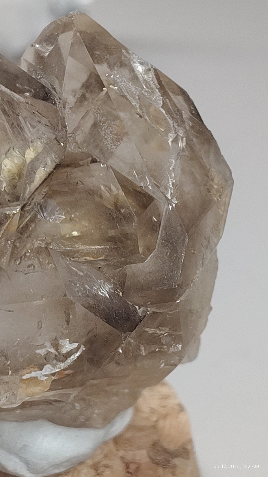 5cm Multi-Enhydro Smoky Citrine 2+Mobile Bubbles Brazilian Skeletal Quartz