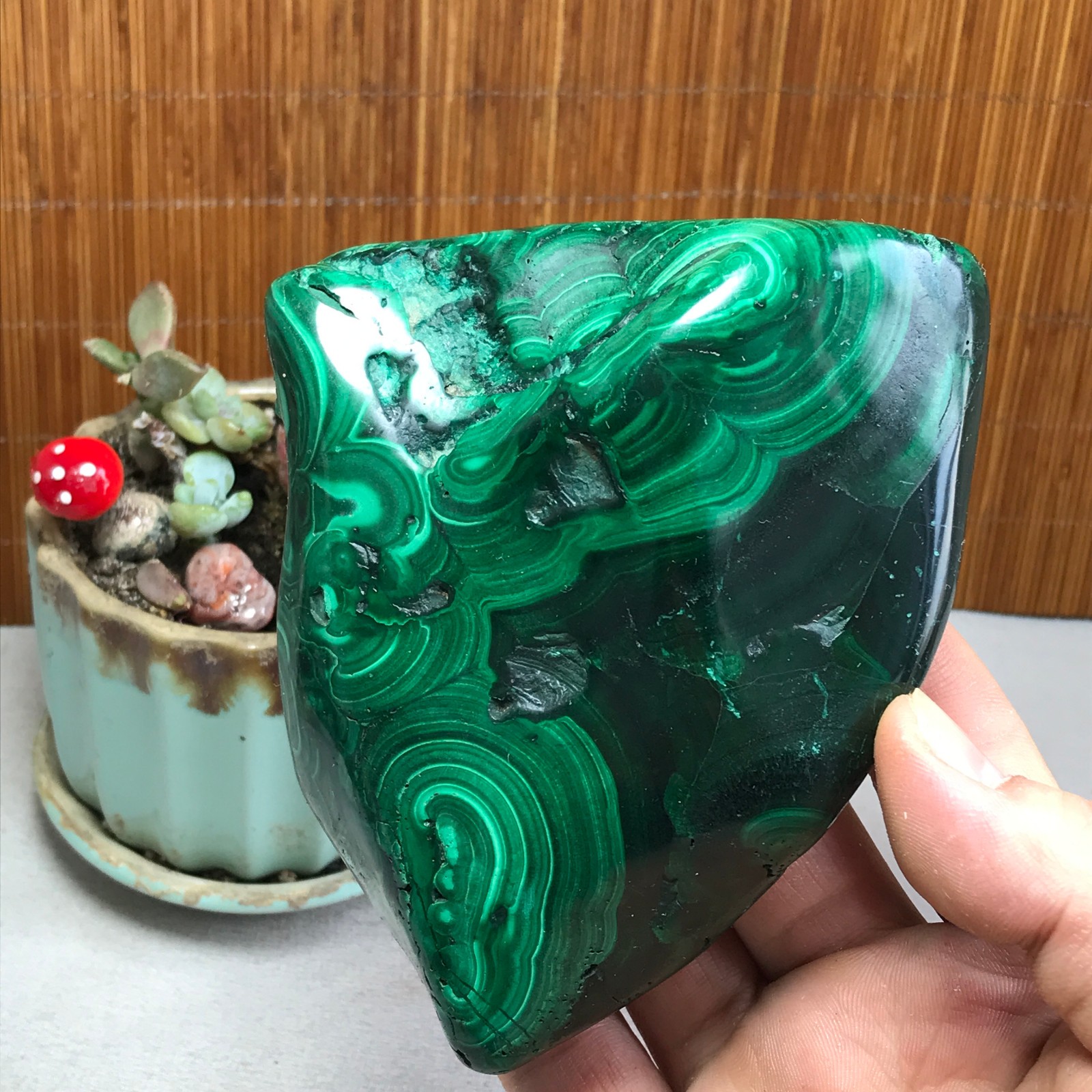 943g Natural Malachite Rough/Polish original mineral Crystal Specimen A4598