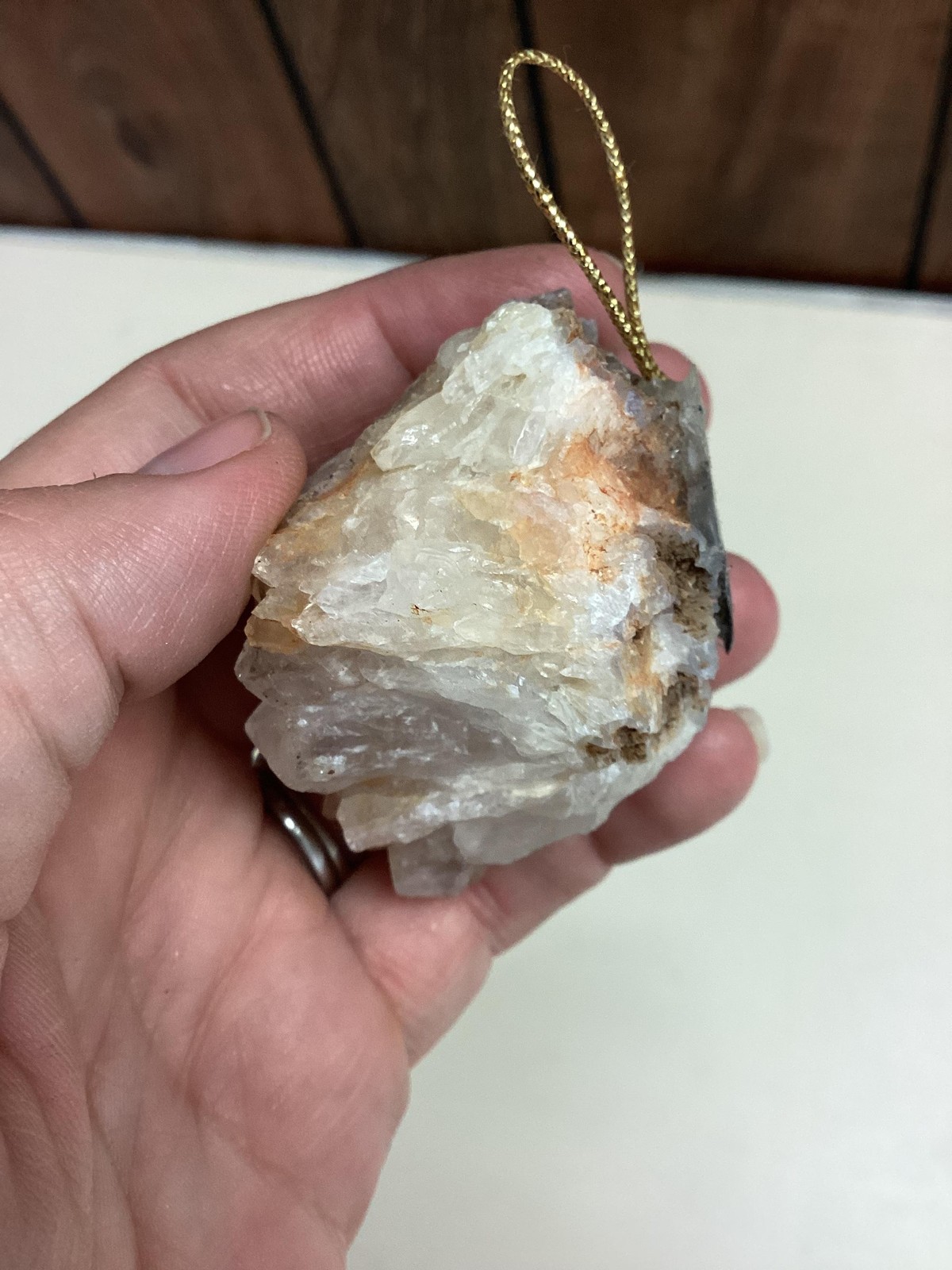 Natural Quartz Crystal Cluster Raw Mineral Specimen Hanging Ornament Stone Decor