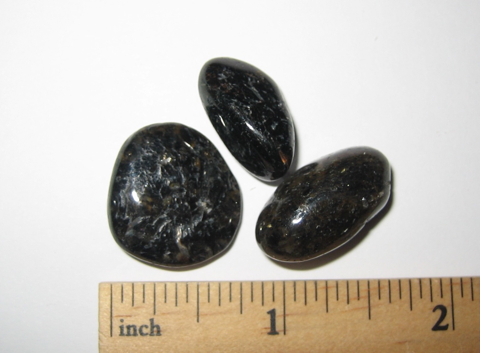 3 RARE TUMBLED POLISHED AUTHENTIC NUUMMITE STONES FROM GREENLAND ~ 14.8grams *2