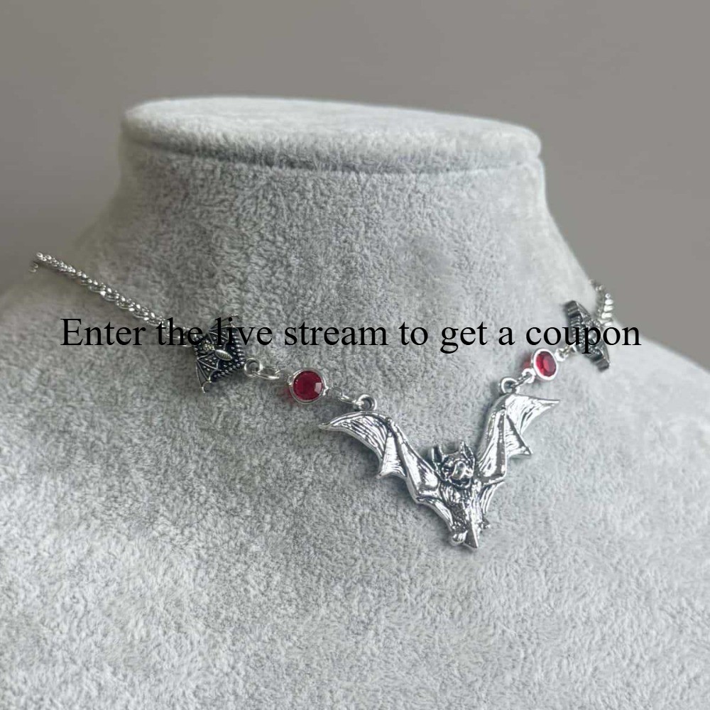 Gothic Black Bat Pendant Necklace – Cool Style , Styles Sent Randomly -1PCS