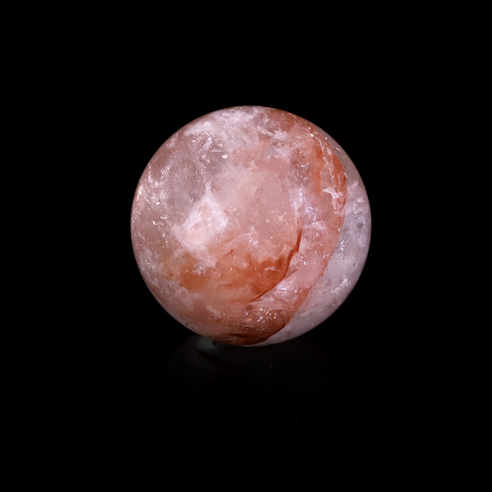 Himalayan Crystal Quartz Sphere Ball Clear Pink Glassy 18-19mm