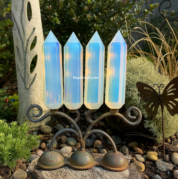 High Quality Opalite Stone Obelisk Tower Point Healing Obelisk Wand Collection