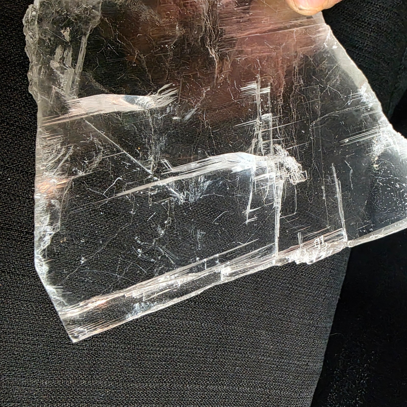 Selenite Crystal Slab Slice | Extra Large 480g | Natural Raw Clear | USA