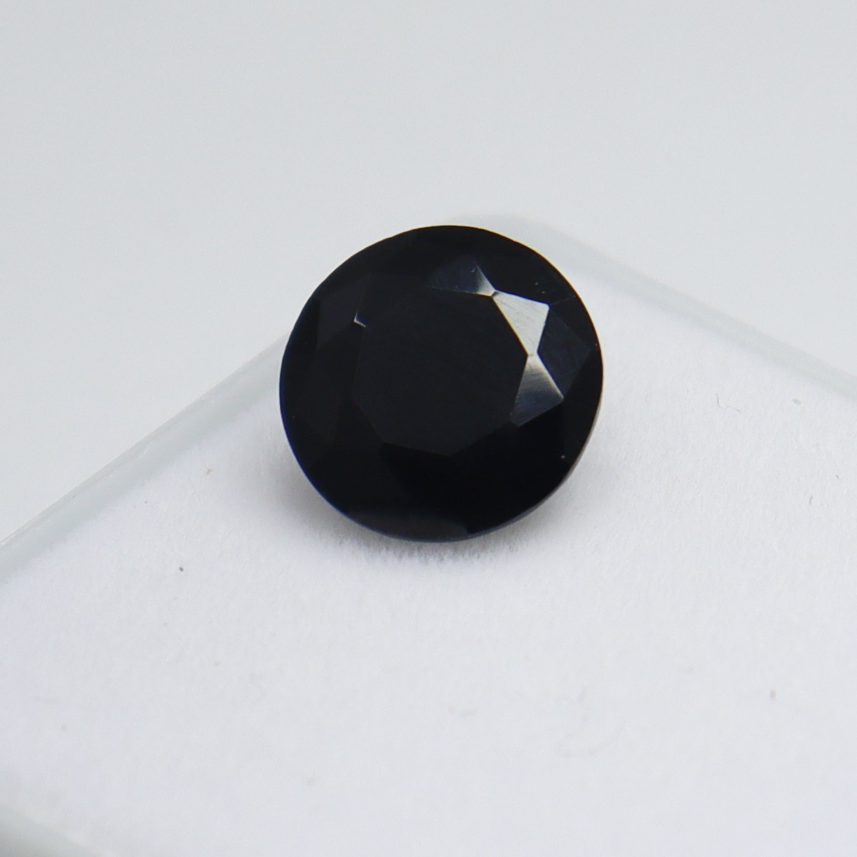 3.10 Natural Super Fine Black Round Cut Onyx GGI Certified Loose Gemstone