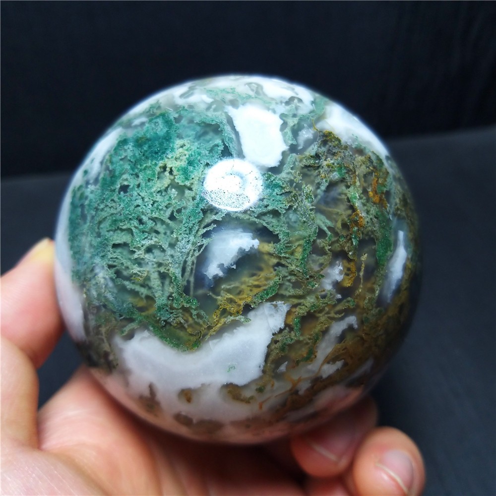 RARE 620.4G Natural Polished Colorful Agate stone Ball Healing Madagascar A419