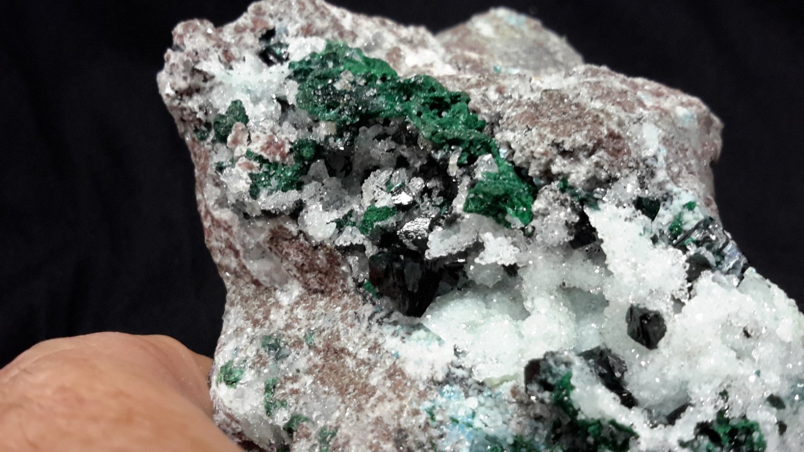 2.5″ MALACHITE with QUARTZ from the Democratic Republic of Congo