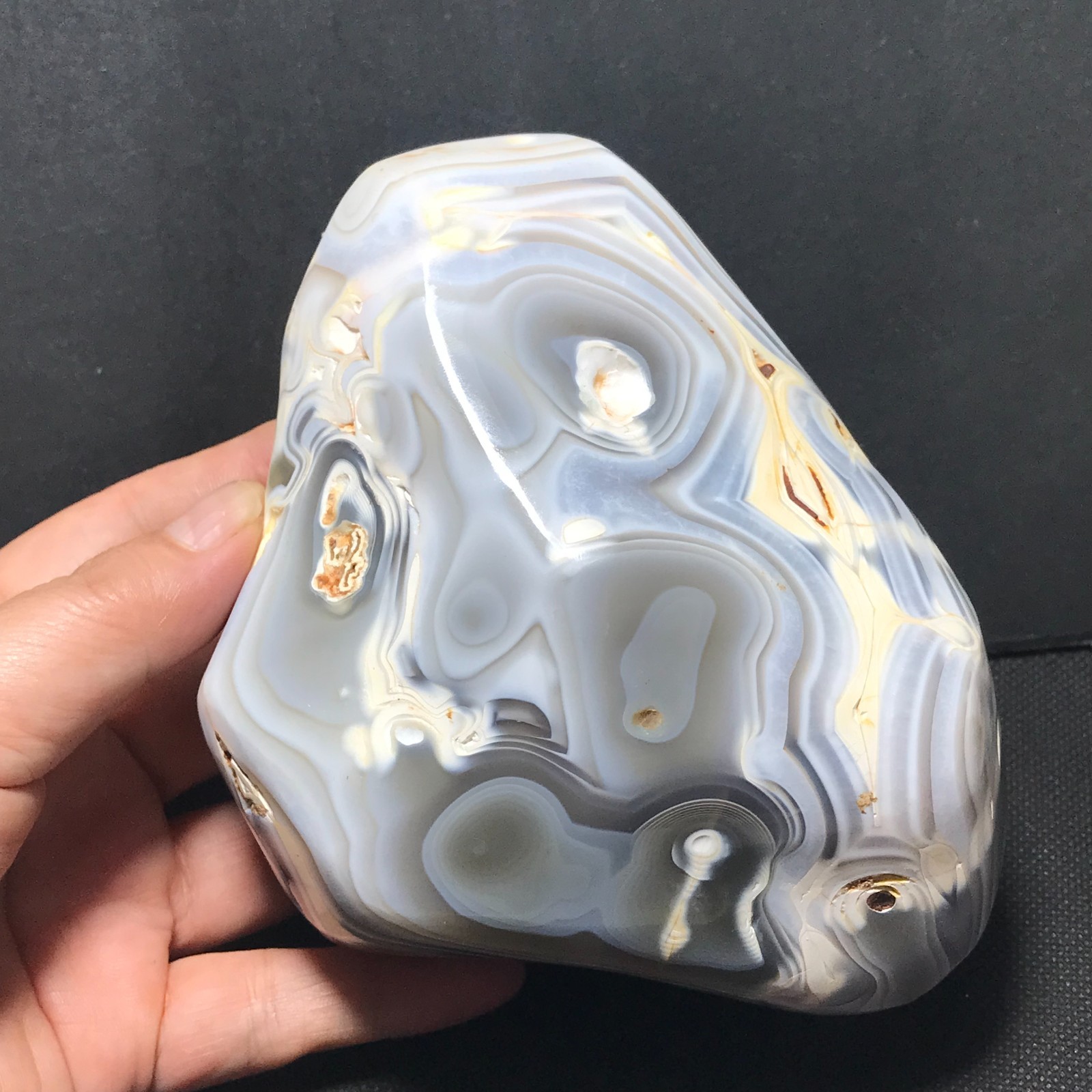 1116g Natural Botswana Agate Black White Scenic Pattern Display Specimen 03