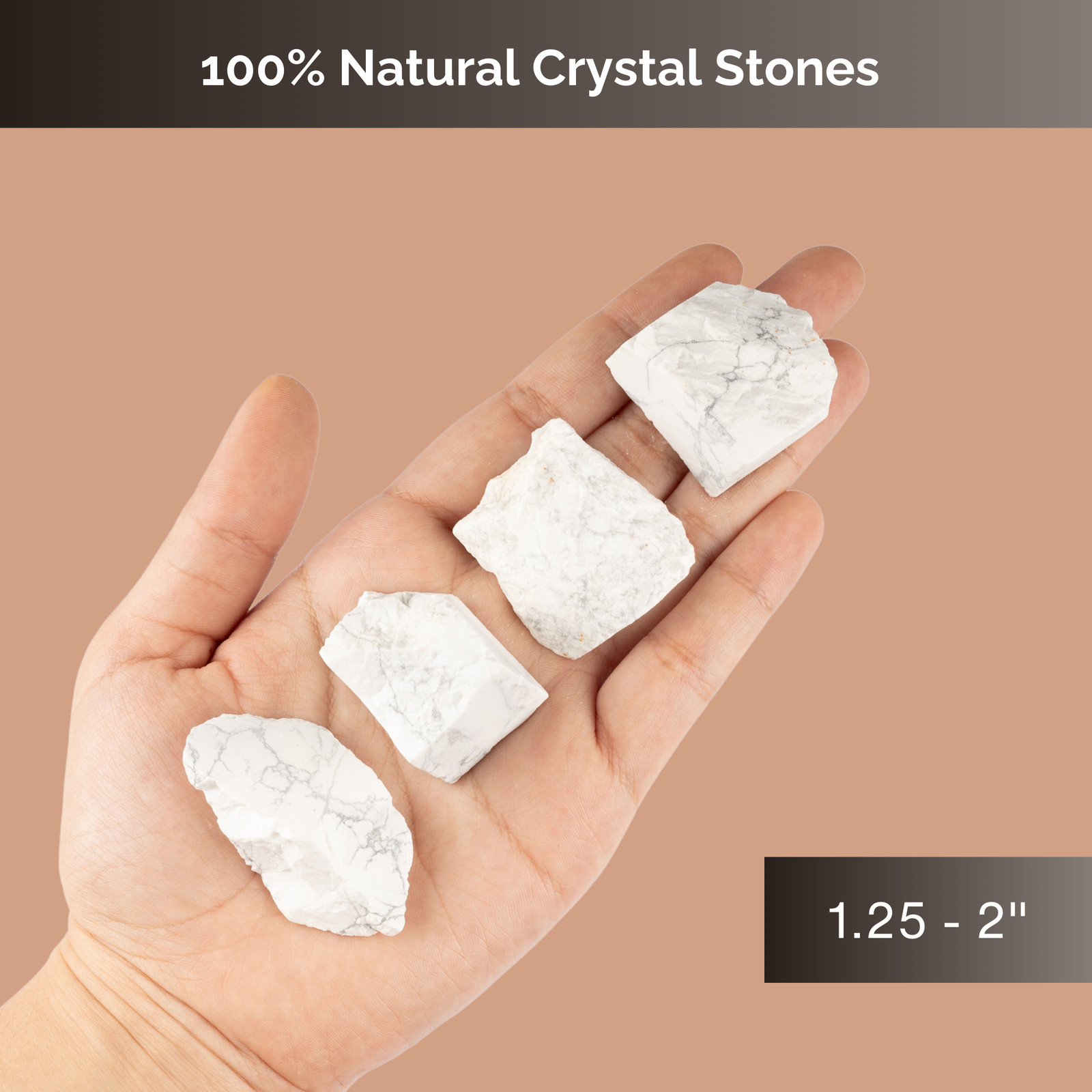 White Howlite Raw Crystal Stone – Healing Crystals and Stones for Meditation, Re