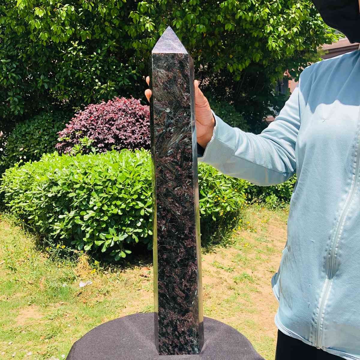 16.5LB Natural Firework Obelisk Tower Reiki Healing Crystal Point Wand