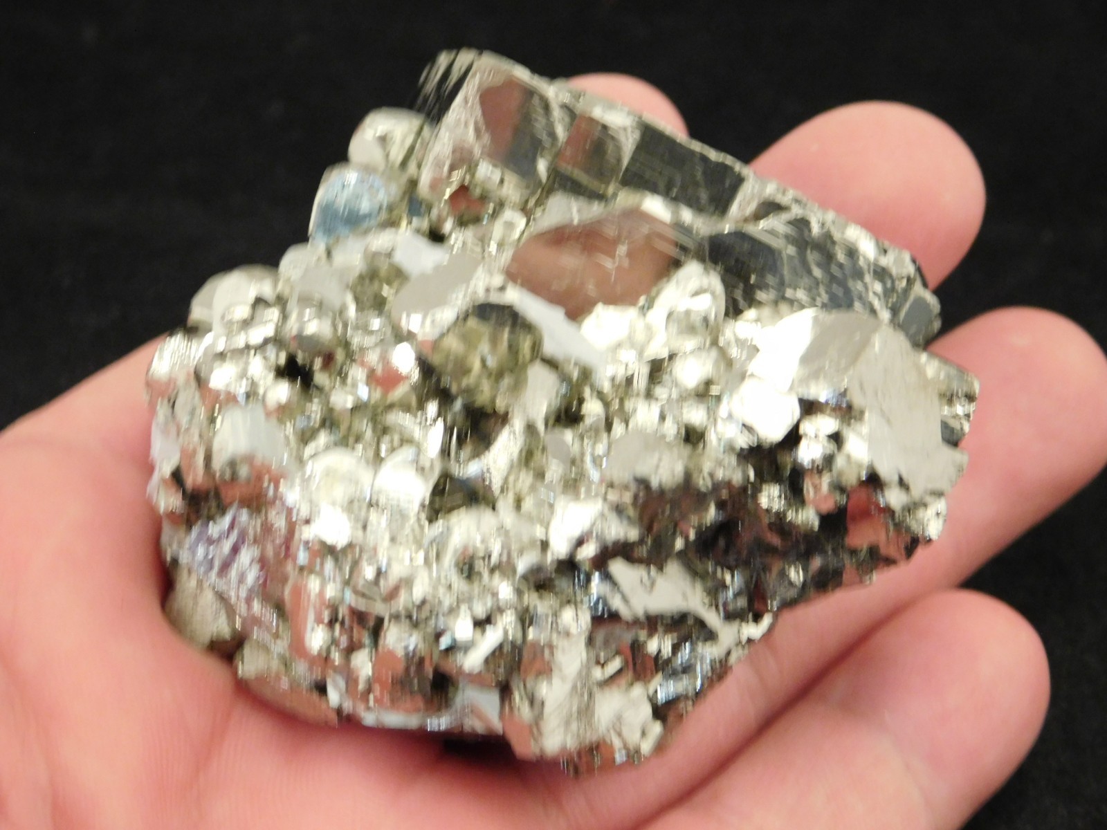 Larger! Nice and 100% Natural Pyrite CUBE Cluster Huanzala Mine Peru 326gr