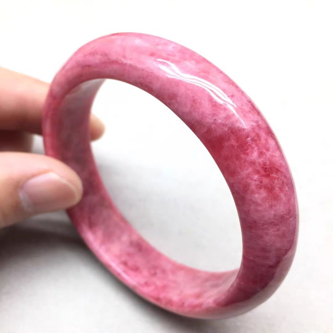 Genuine Natural Rose Quartz Crystal Round Bangle 57mm Adult Collectibles
