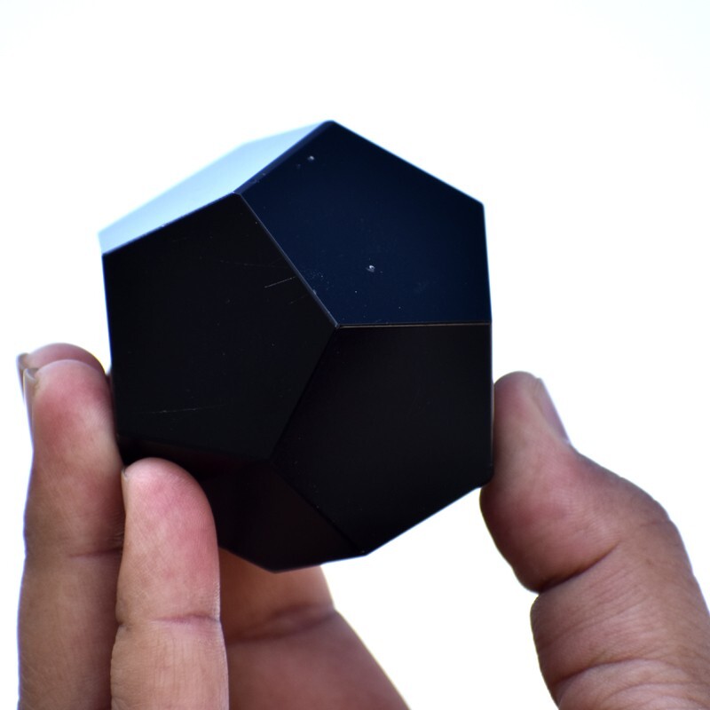 Black Obsidian Dodecahedron Sphere Reiki Chakra Healing Meditation Crystal Ball