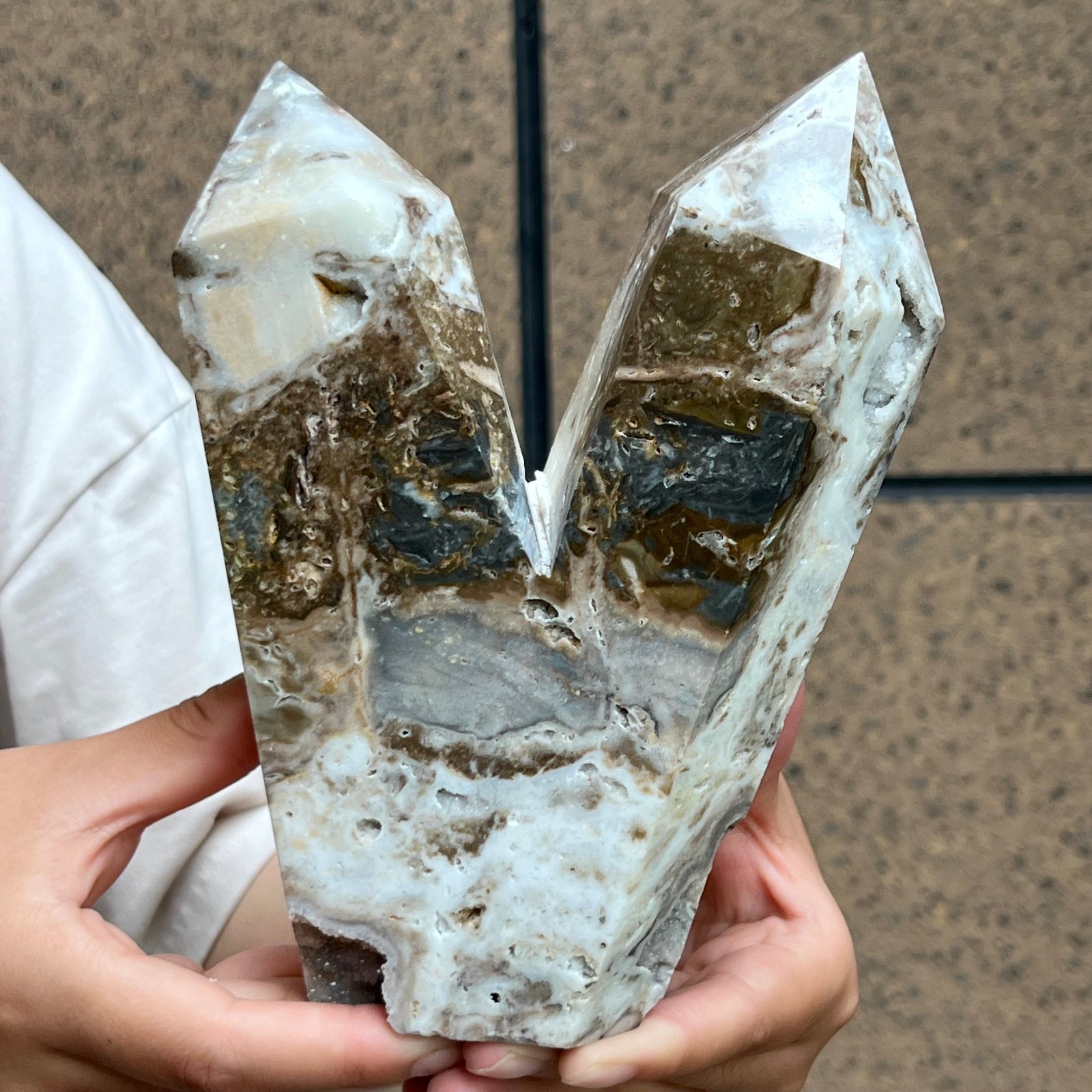 Dual-Tip Sphalerite Quartz Point Deep Energy Specimen Gift 3.14 lb