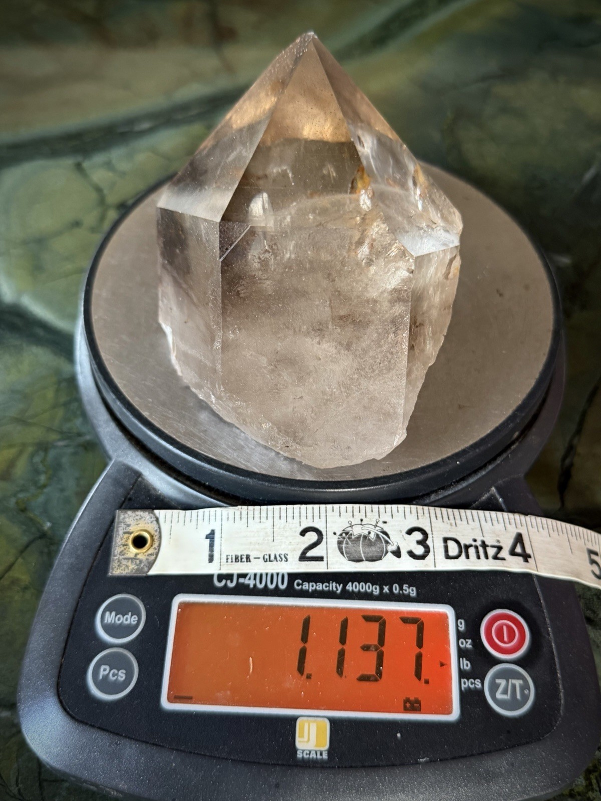 Phantom Quartz Crystal Chlorite Quartz Crystal Natural Smoky Quartz Self Healed