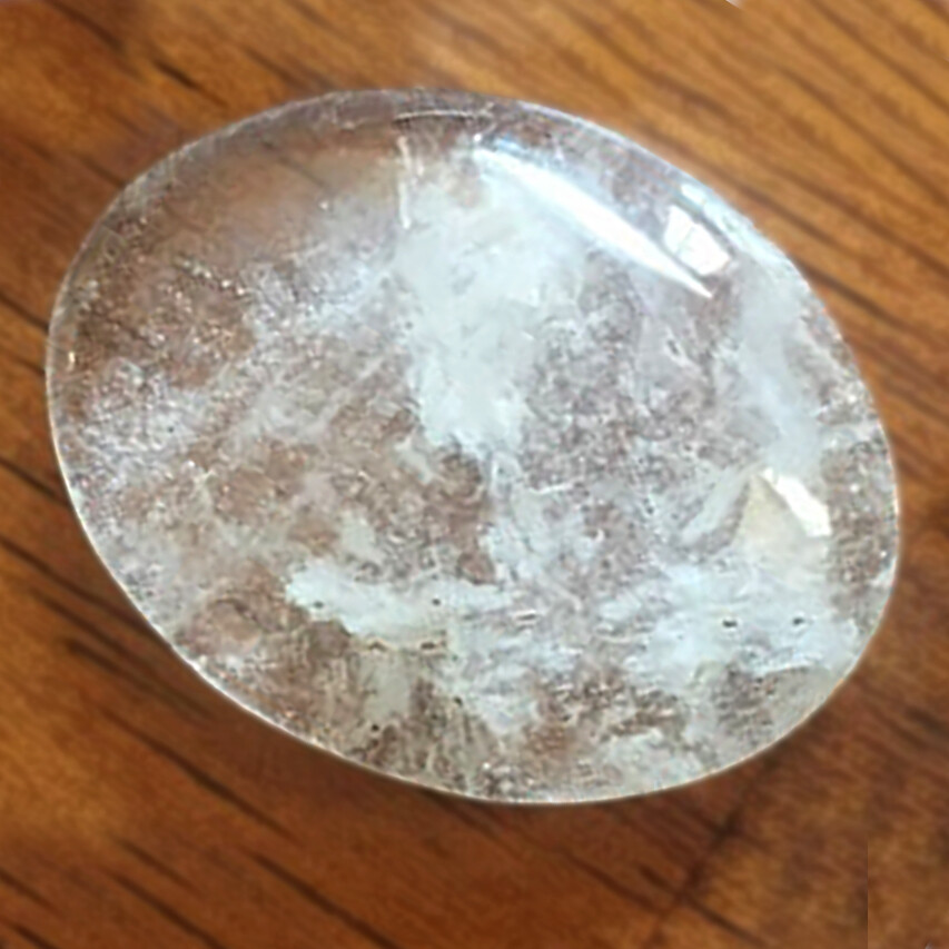Natural Quartz Crystal Palm Stone Polished Worry Stone Energy Healing Reiki Cab