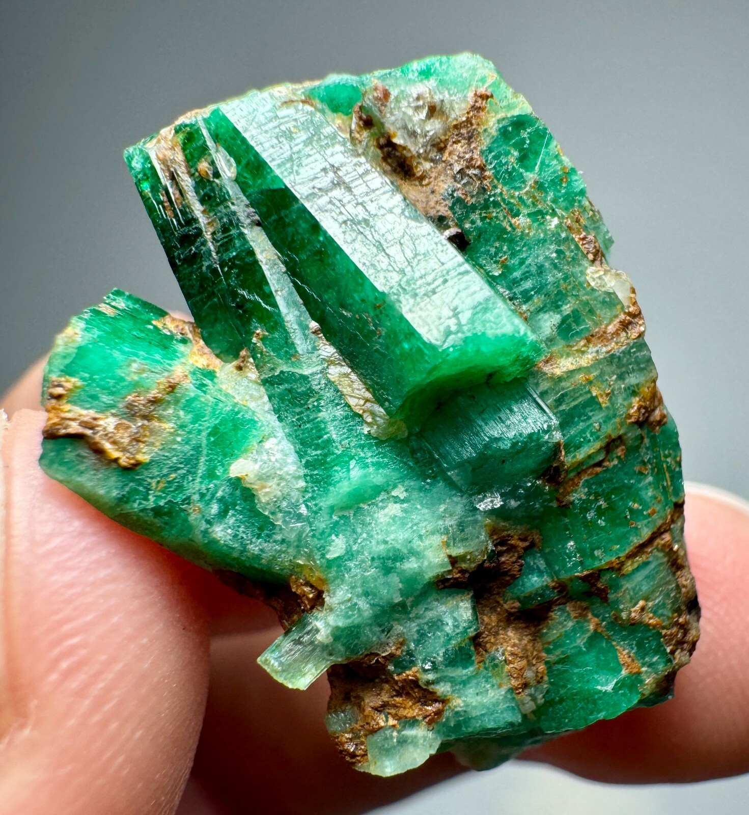 Panjshir Green Emerald Crystals Bunch With Quartz @AFG. 38 Carat