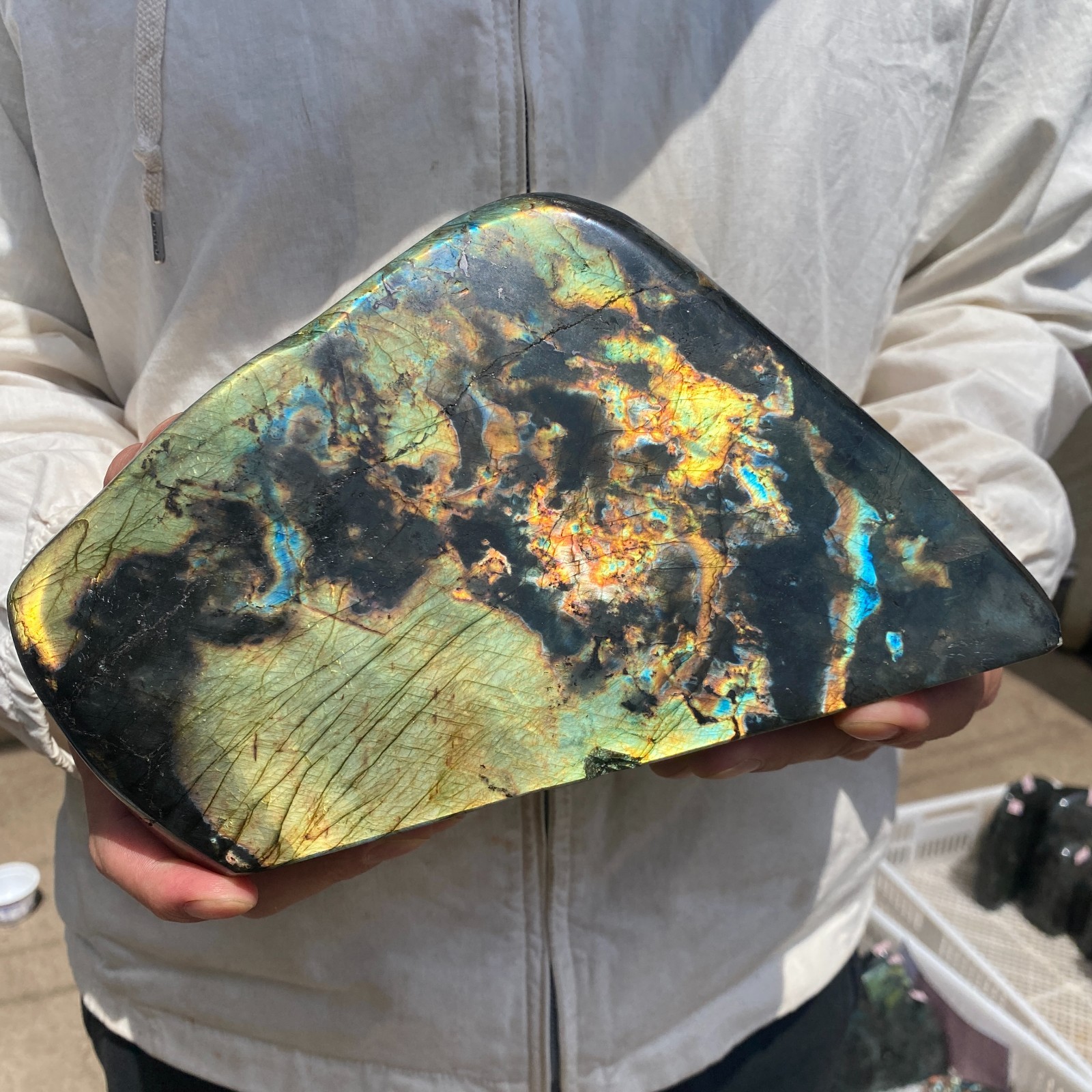 10lb Natural Flash Labradorite Quartz Crystal Freeform rough Mineral Healing