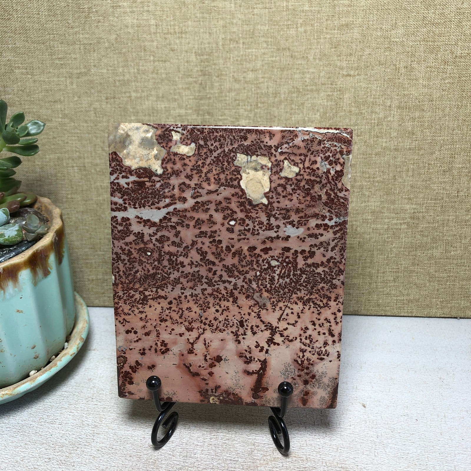 Natural Chinese painting stone crystal ornaments pictographic landscape A5080