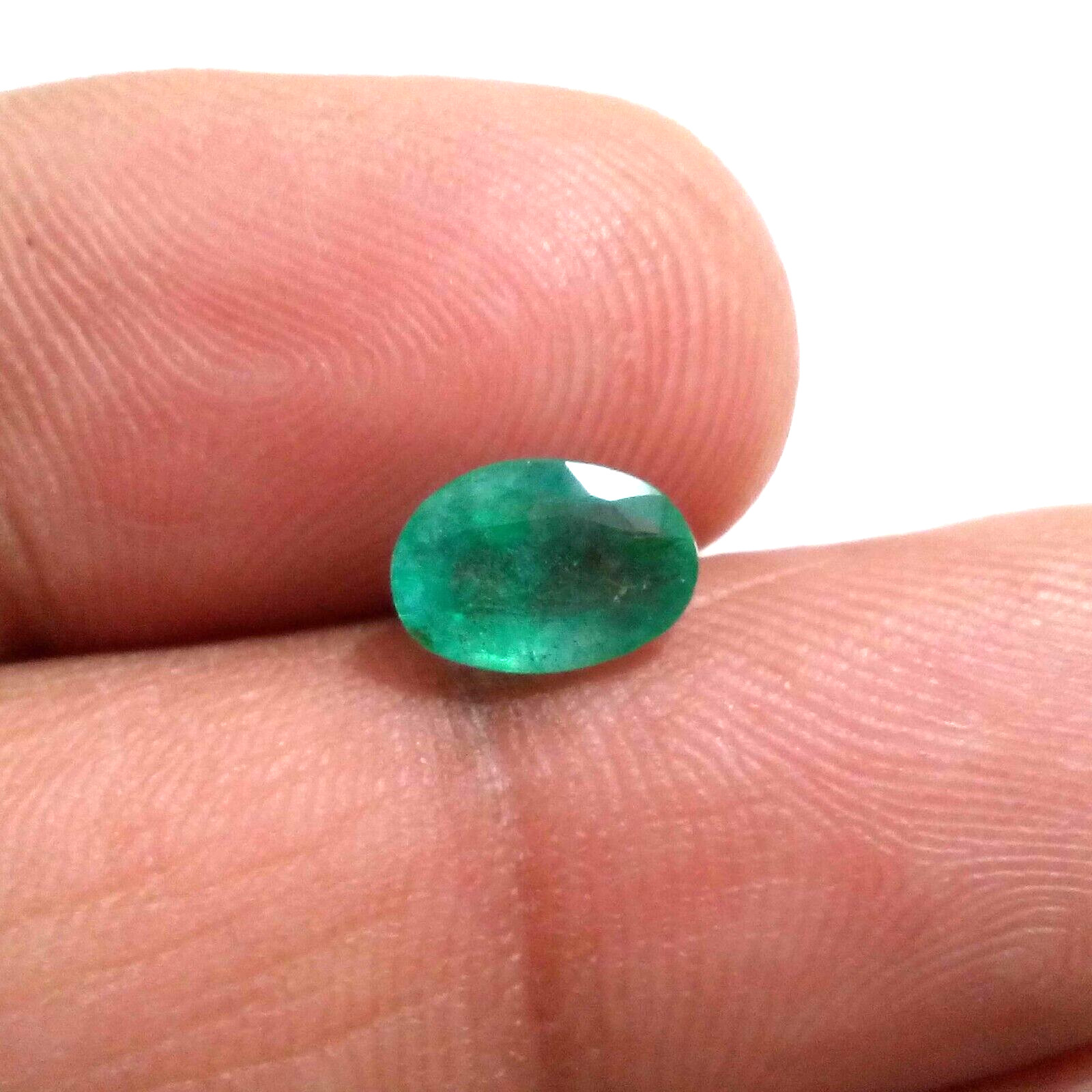 Fabulous Zambian Emerald Faceted Oval 1.40 Crt Natural Green Loose Gemstone