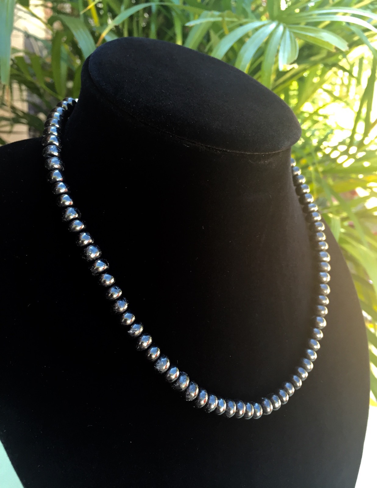 8mm Elite Shungite Necklace Noble Shungite Bead Necklace Chain Karelia Reiki.