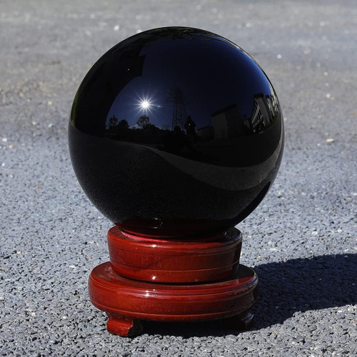 LONGWIN 150mm(5.9 inch) Big Divination Black Crystal Ball for 150mm,