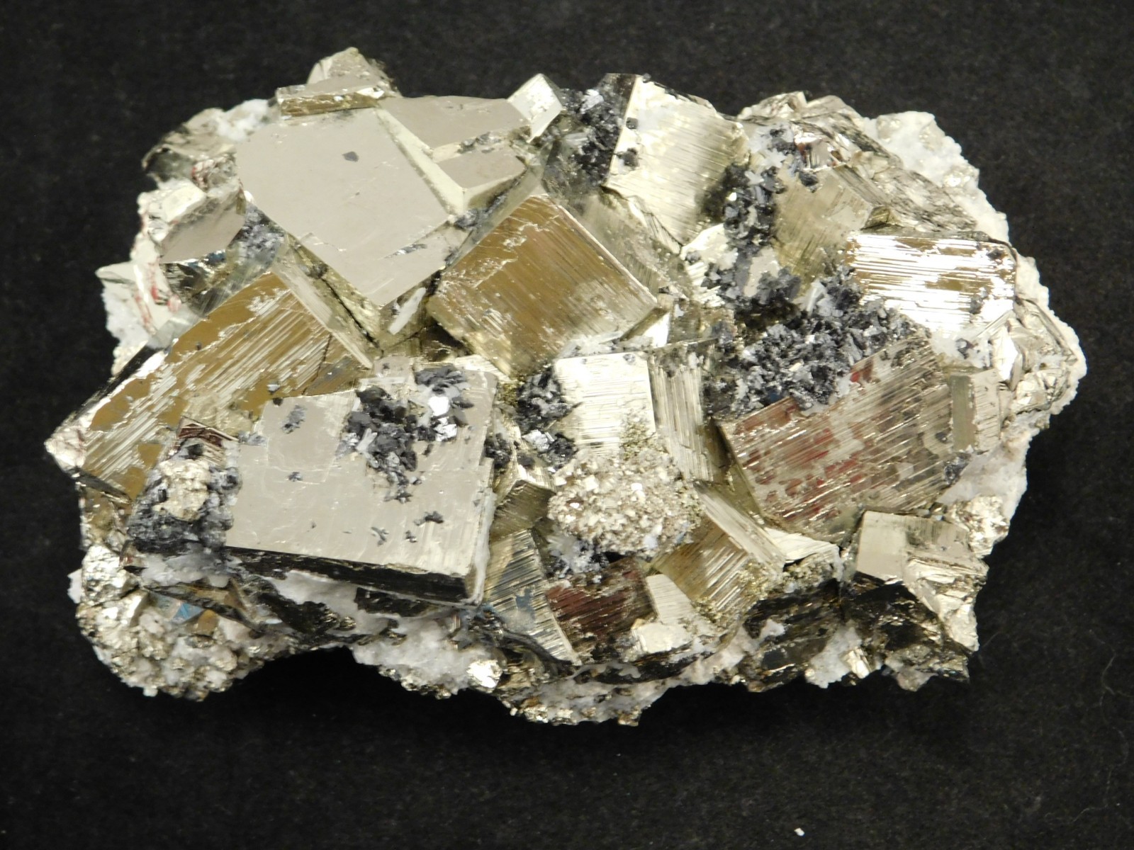 Big! PYRITE Crystal CUBE Cluster with Sphalerite Peru 468gr