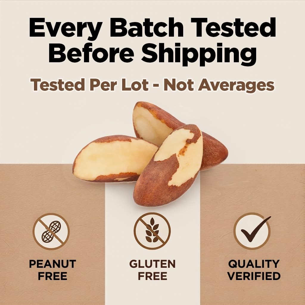 16 oz Raw Brazil Nuts: Rich in Selenium, Gluten & Peanut Free Delight