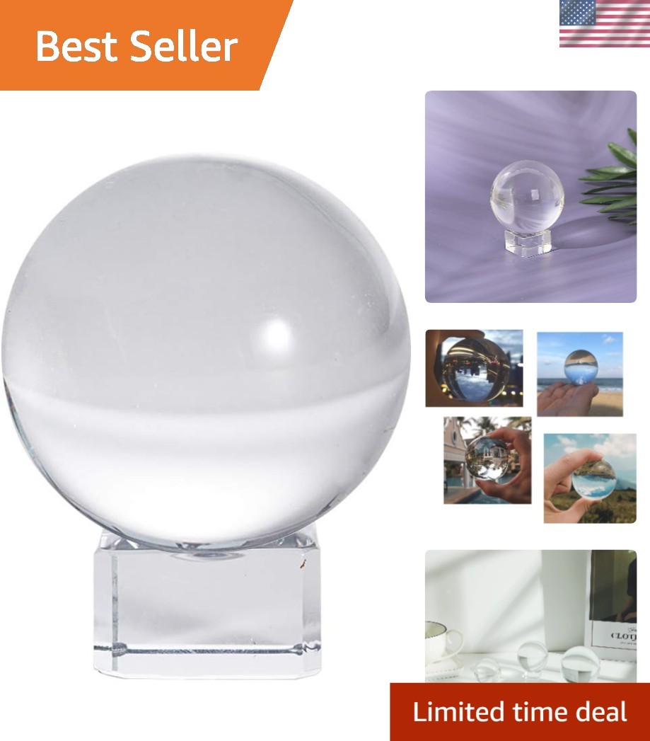 50mm K9 Crystal Ball Sphere – Elegant Suncatcher with Free Stand for Home Decor