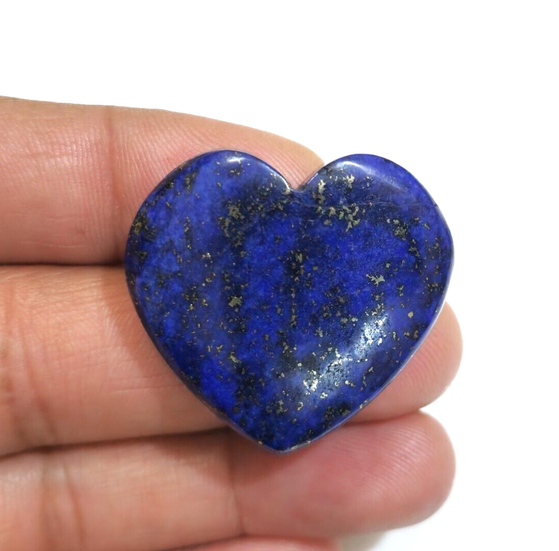 Glowing Lapis Lazuli Heart Shape Cabochon 103 Crt Loose Gemstone For Jewelry