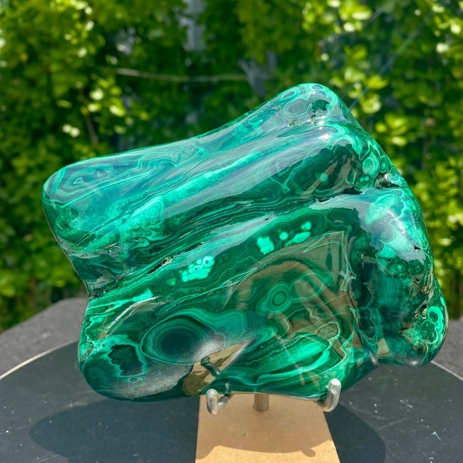 2.09LB Natural glossy Malachite transparent cluster rough mineral sample
