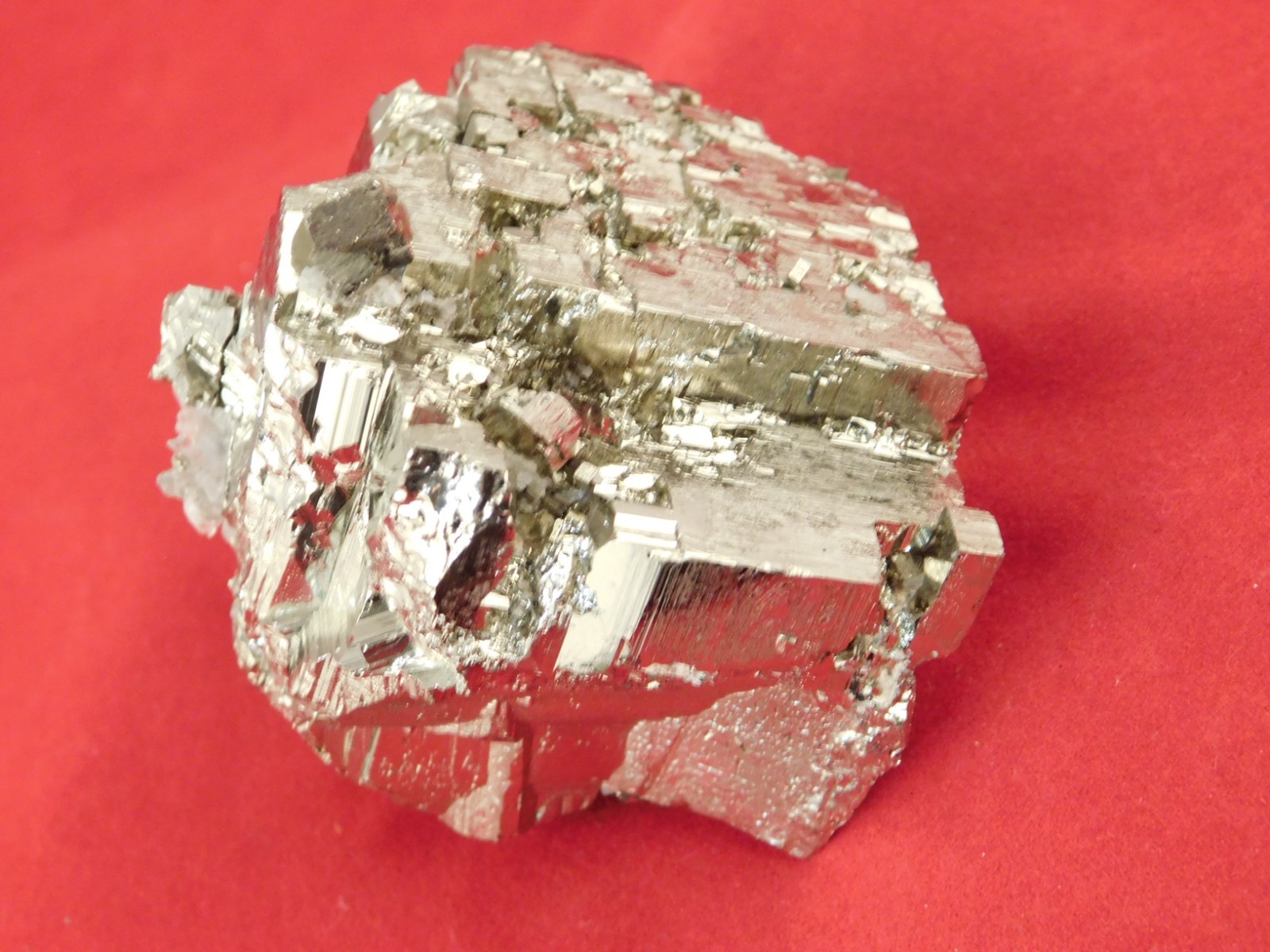 LARGER 100% Natural STEPPED PYRITE Crystal CUBE Cluster Huanzala Mine Peru 317gr