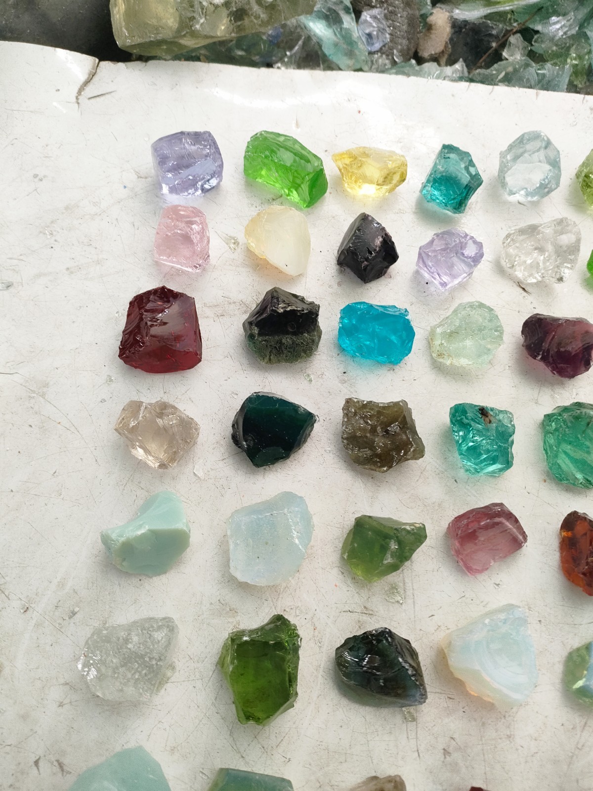 1.49kg(EB150)63pcs/63 Colours Rare Combination of Andara Crystal Monatomic