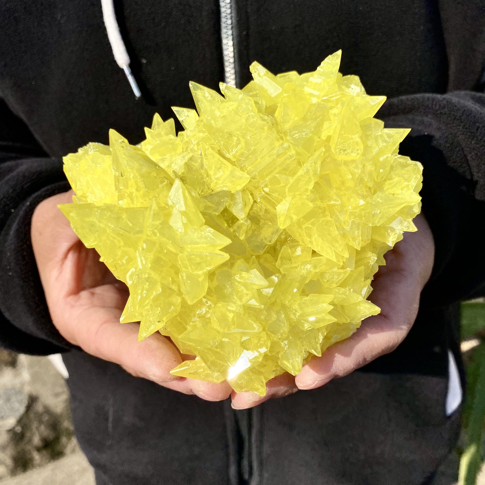 540G Newly discovered natural yellow sulfur crystal quartz crystal mineral samp