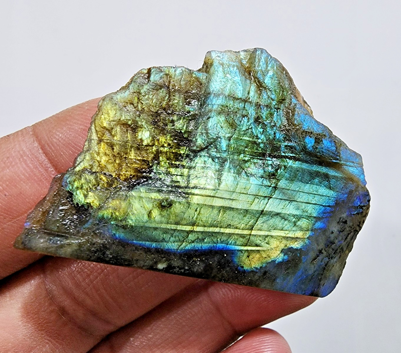 125Ct Multi Fire Labradorite Crystal Rough Slab Gemstone Raw Labradorite Jewelry