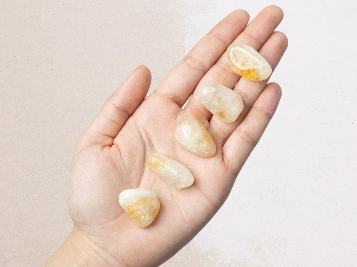 Citrine Tumble Stone Natural Polished Crystal Small Pocket Stone Collector Gift