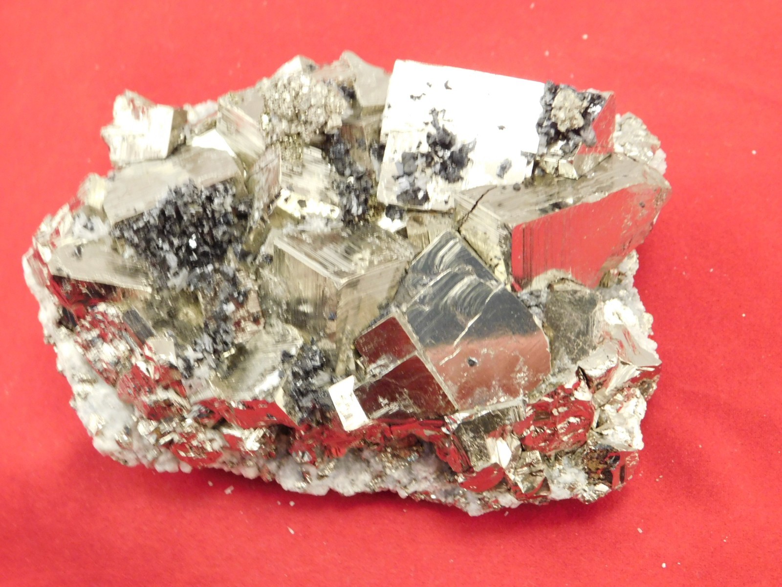 Big! PYRITE Crystal CUBE Cluster with Sphalerite Peru 468gr