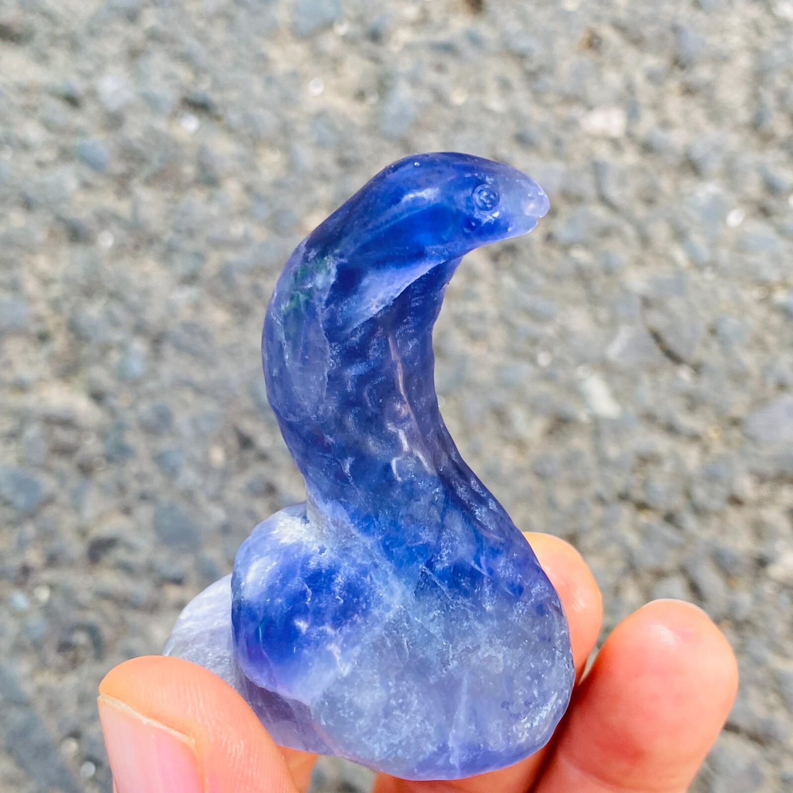 2″ Natural fluorite Quartz snake skull hand carved crystal reiki healing 1PC
