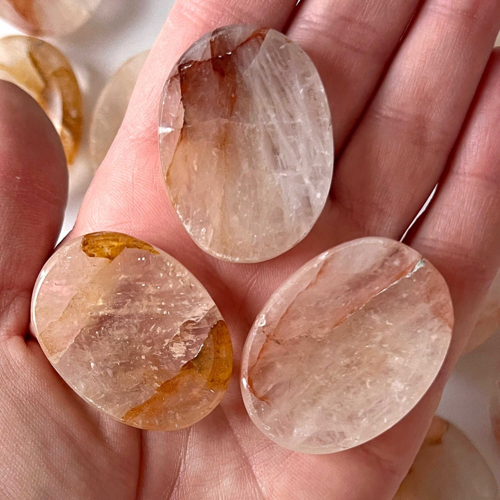 Fire Quartz Worry Stone | Hematoid Quartz | Vitality | Self-Worth | Confidence |