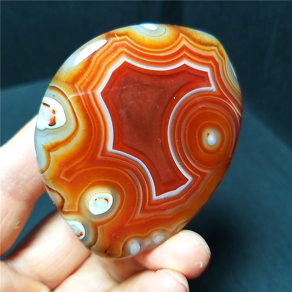 TOP 98.8G Natural Polished Silk Banded Lace Stone Madagascar 1244