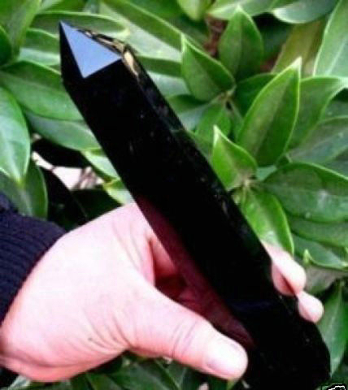 150-180MM Rare Black Quartz Crystal Healing Mineral Wand Point Obelisk Gemstone