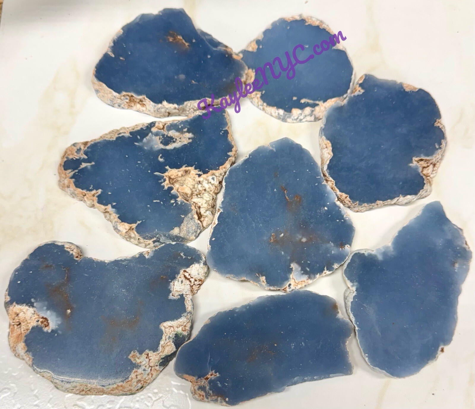 Wholesale Lot 2 Lbs Natural Angelite Slabs Crystal Healing Energy
