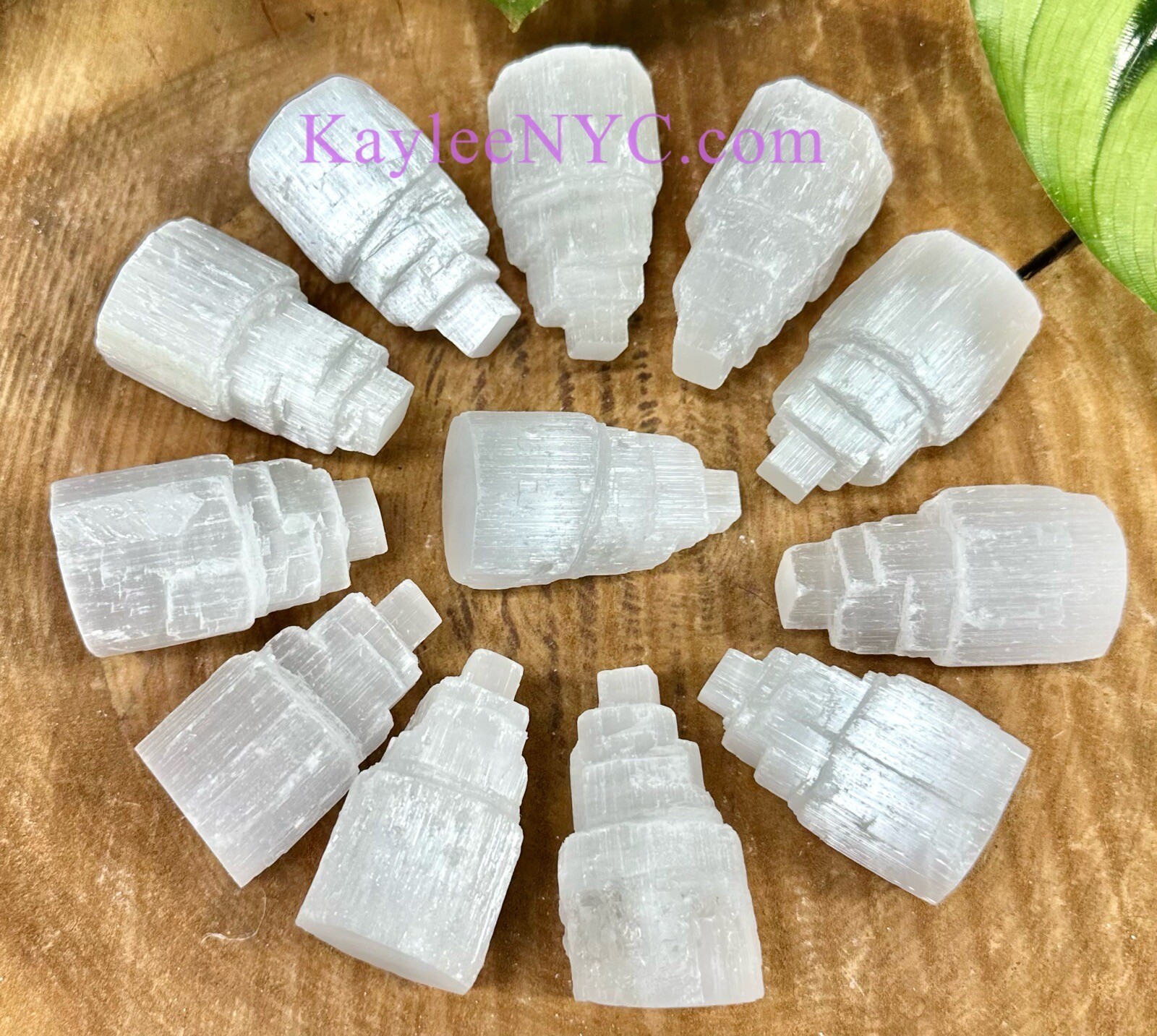 Wholesale Lot 12 Natural Selenite Aka Satin Spar Cylinder