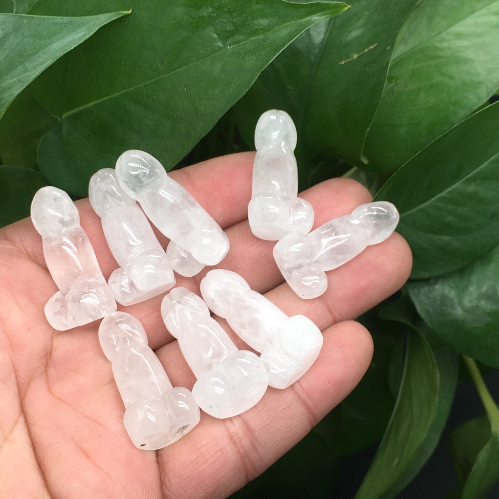 5pcs Natural white Male penis Quartz crystal Figurines Gem reiki healing random