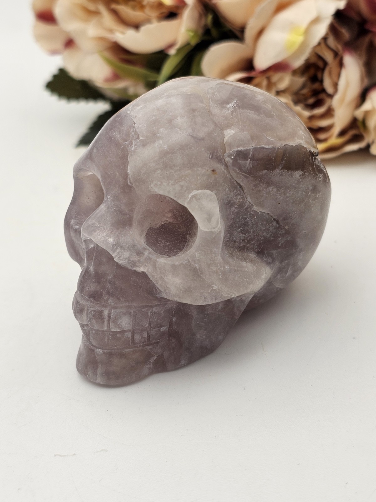 ✨️SALE ✨️ Rainbow Purple Fluorite Skull Crystal Carving 272g 6.8cm x5.3cm