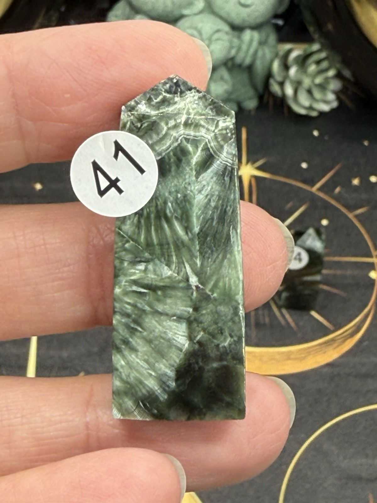 Natural Seraphinte Mini 4-sided points great patterns on these Free shipping