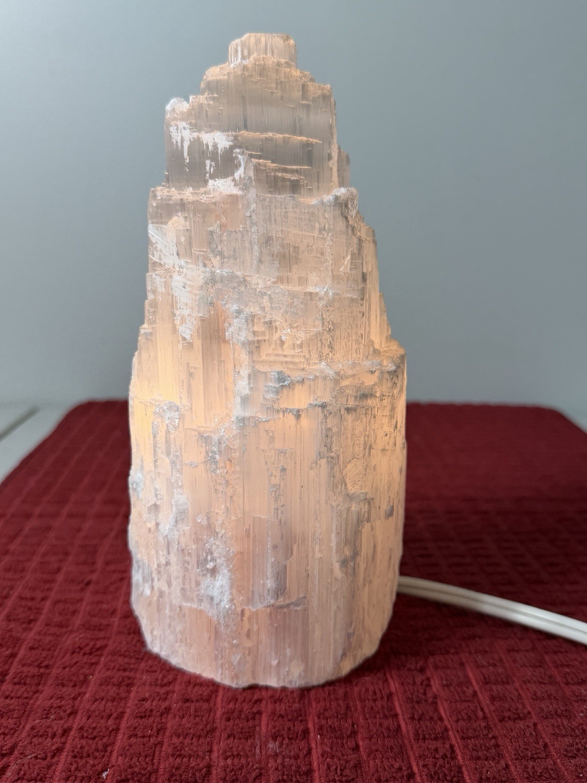 Selenite Crystal Tower Lamp Tower Skyscraper Healing Light 8.5” Tall
